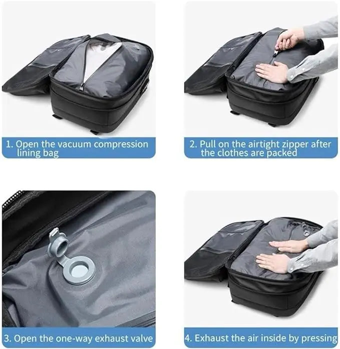 Zaino sottovuoto con aspiratore - 40x20x25cm - 60 Litri per Ryanair