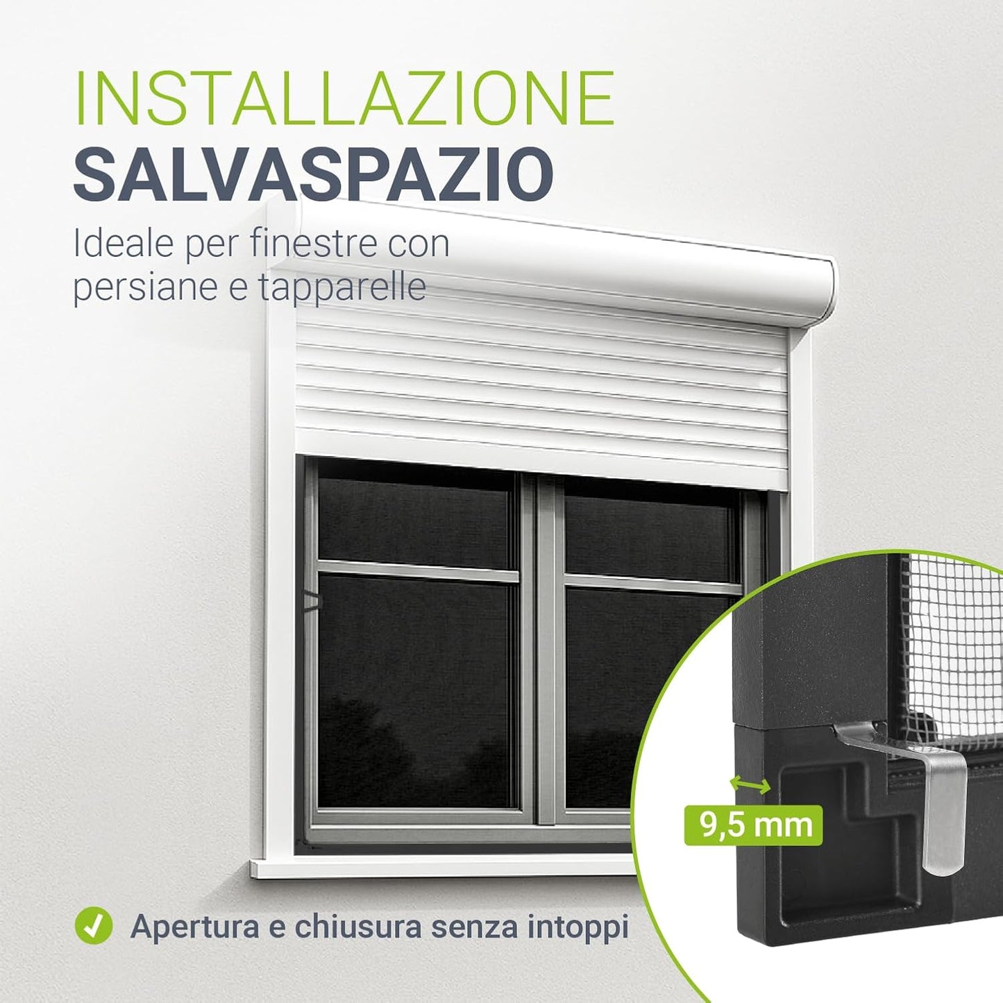 OFFERTA 3X1: Zanzariera con Telaio in Alluminio Flessibile da 80x100cm a 130x150cm