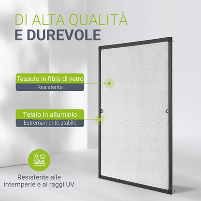 OFFERTA 3X1: Zanzariera con Telaio in Alluminio Flessibile da 80x100cm a 130x150cm